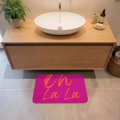 Oh la la - Oranje - Roze Badmat klein -sfeer1