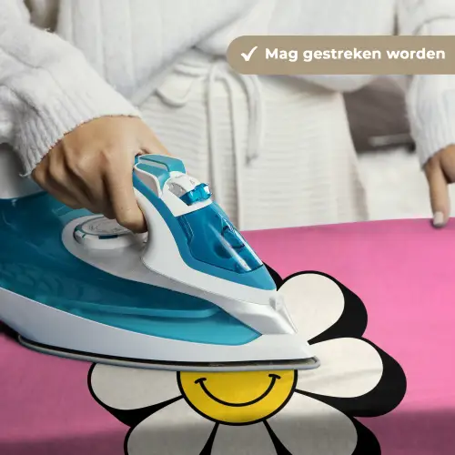 Smiley - Bloem - Roze Wandkleed katoen klein -sfeer9