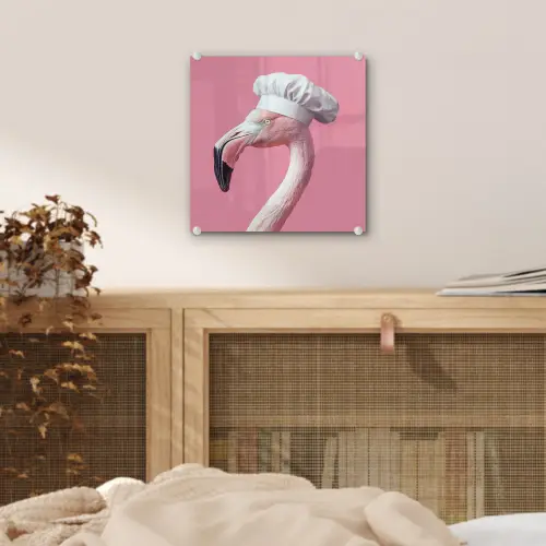 Flamingo - Roze - Koksmuts - Vogel plexiglas 5mm klein -sfeer4