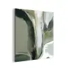 Natuur - Abstract - Groen - Penseelstreken aluminium wit klein -3d