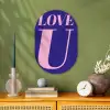 Love - Blauw - Valentijn Wandcirkel Ovaal Forex klein -sfeer2