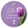 Paarse tulp - Sierlijk Naambord Rond klein -3d