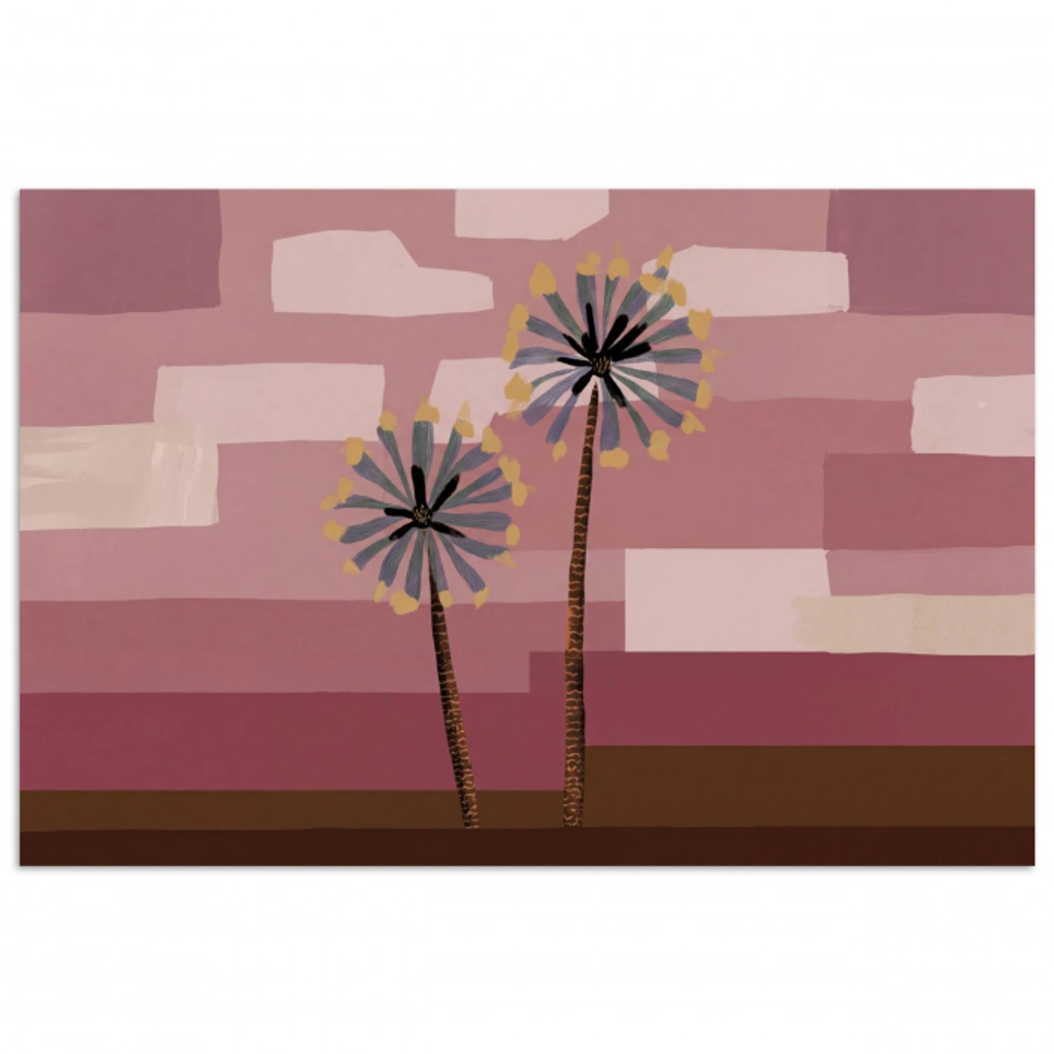 Illustratie - Bloemen - Vlakken - Abstract poster papier klein -3d