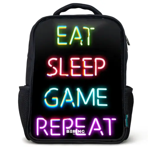 Qoute met neon lichten Rugzak - Zwart middel -3d