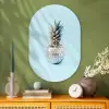 Blauw - Ananas - Disco - Discobal Wandcirkel Ovaal Glas middel -sfeer2