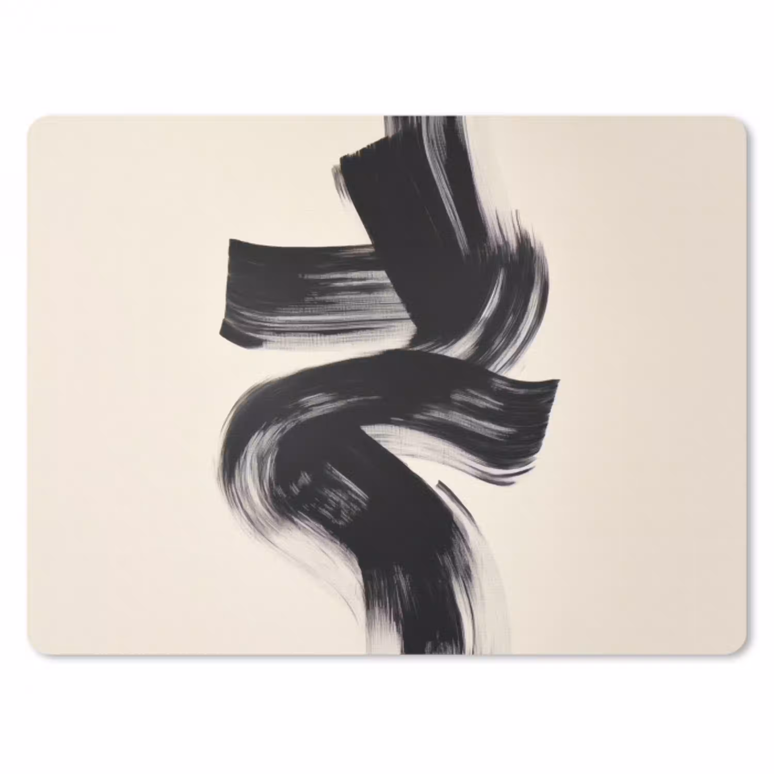 Strepen - Zwart - Abstract muismat rubber klein -3d