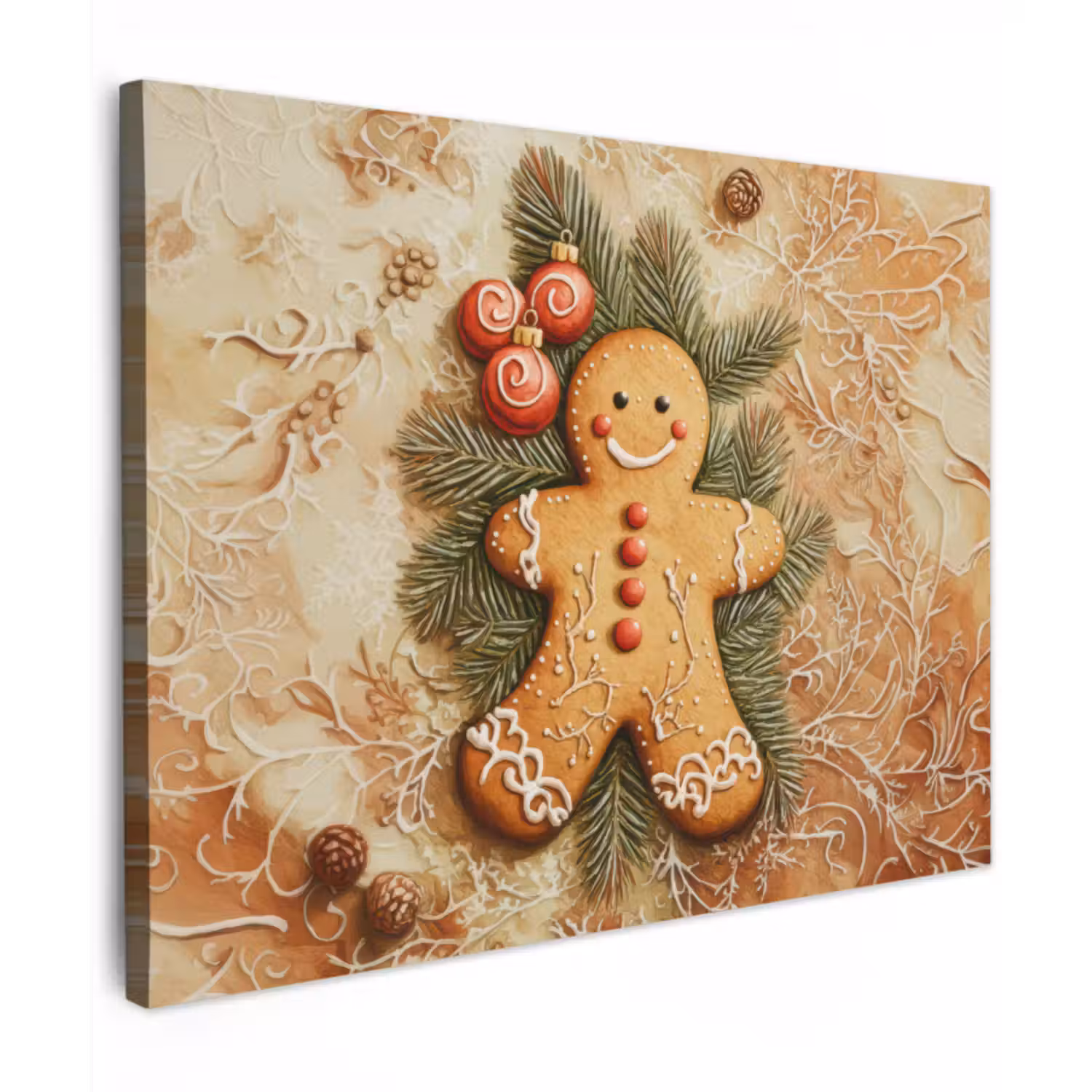 Canvas schilderij - Kerstmis - Koekje - Poppetje - Speculaas