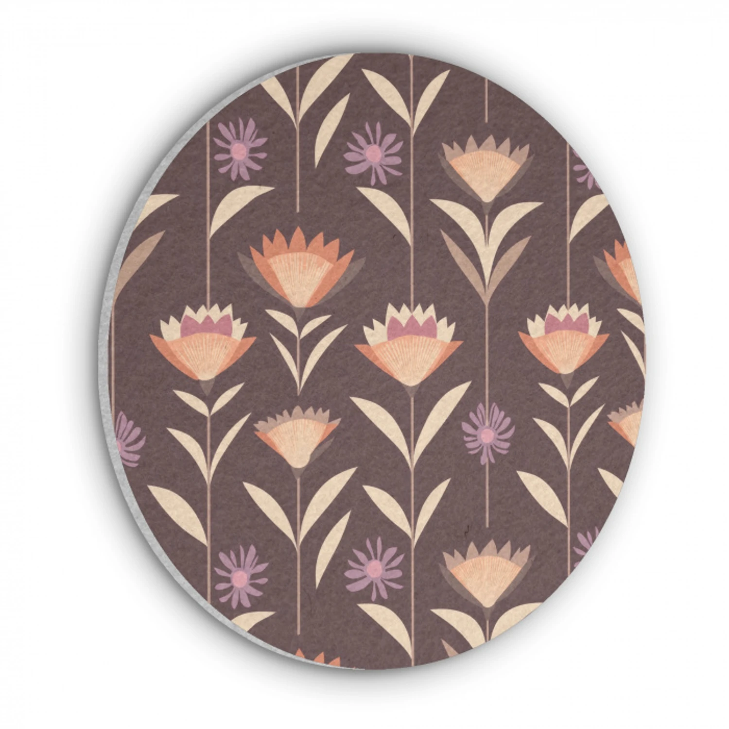Elegant - Retro - Bruin Akoestische PET Vilt - Rond klein 838 -3d