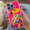 Hagedis - Bloemen - Roze - Kimono Hoesje iPhone 16 Pro Max met koord klein -sfeer3