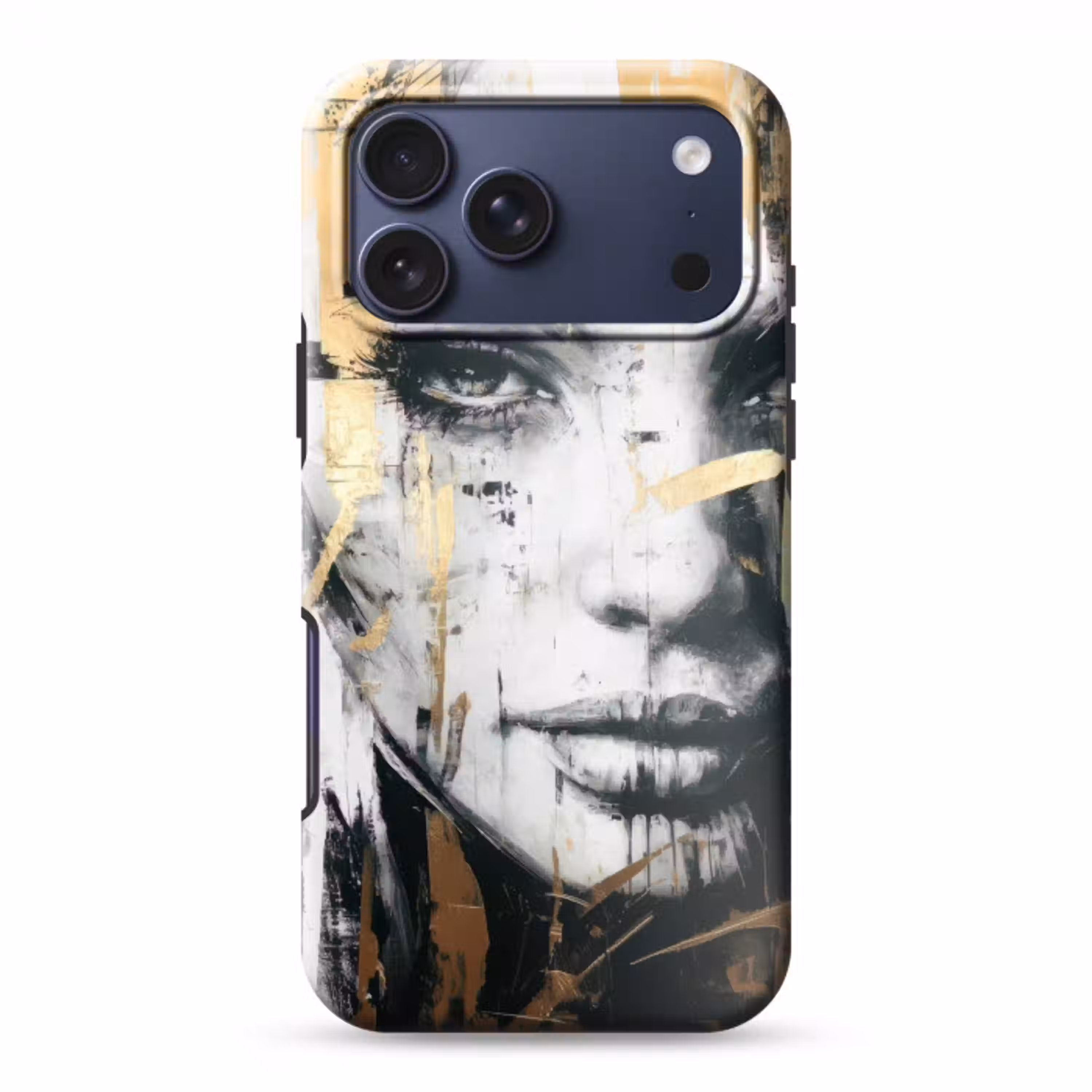 Portret - Vrouw - Penseelstreken - Goud Toughcase MagSafe Apple iPhone 17 Pro Max klein -3d