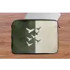 Japandi - Vogel - Groen laptophoes neopreen klein -tafel