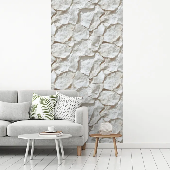 Structuur - Rots - Wit fotobehang vinyl groot 64 -woonkamer
