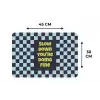 Patroon - Geblok - Blauw - Slow down you're doing fine Placemat vinyl groot -specs