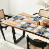Abstract - Winter - Sneeuwvlok - Sneeuw - Goud Placemat vinyl groot -zzsfeer4_Kitchenyeah-website