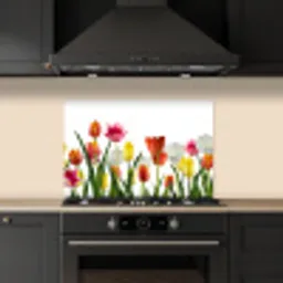 Bloemen - Tulpen - Kleurrijk keuken achterwand spatscherm klein -sfeer1