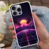 Horizon - Palmbomen - Bergen - Geel Hoesje iPhone 16 Pro Max met koord klein -sfeer3
