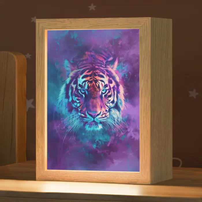 Tijger - Kleurrijk - Rook - Dieren Light Box met kabel klein -zzz_3d_website