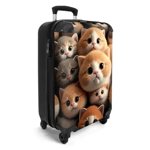 Knuffelkatjes Koffer - NBS - Handbagage middel -productfoto_3d