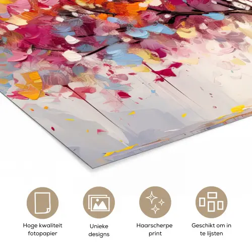 Aquarel - Boom - Kunst - Abstract poster papier klein -closeup_NL