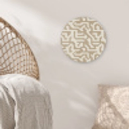 Modern - Abstract - Beige Akoestische PET Vilt - Rond klein 838 -sfeer4
