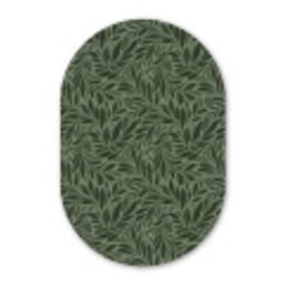 Bladeren - Organisch - Groen Wandcirkel Ovaal Aluminium middel 839 -3d