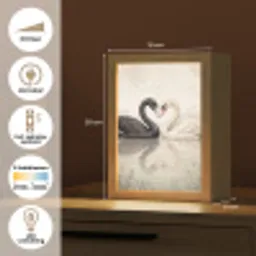 Zwanen - Hartvorm - Dieren Light Box met kabel (Kinderlampje) klein -USP_NL