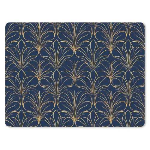 Deco - Waaier - Blauw muismat rubber klein 262 -3d