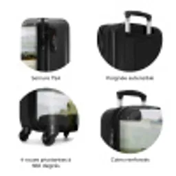 Penseelstreken - Groen - Abstract - Japandi NBS - Handbagage koffer - Volwassenen Unisex middel zzzzzzzbolletjes_FR