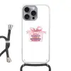 Cadeau - Strik - Tekst - Roze Hoesje iPhone 16 Pro Max met koord klein -3d