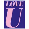Love - Blauw - Valentijn poster papier klein -3d