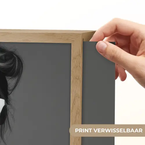 Vrouw - Koffie - Zwart - Wit Light Box met batterij (Wandlamp) middel -USP_websiteprintNL