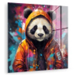Panda - Jas - Graffiti - Oranje plexiglas 5mm klein -zzzproduct_nieuw
