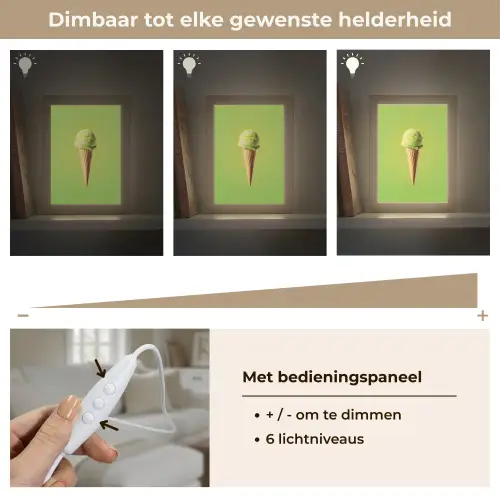 Hoorntje - Schepijs - Groen Light Box met kabel (Tafellamp) klein -USP_dimbaarNL