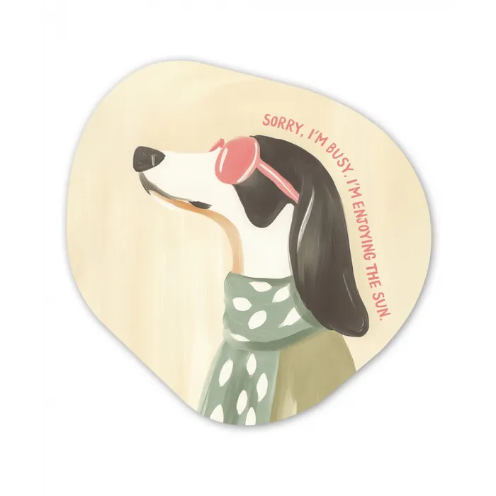 Quote - Hond - Zonnebril Wandcirkel Organisch Aluminium middel -3d