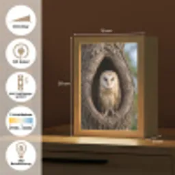 Kerkuil - Boom - Natuur - Bruin Light Box met kabel (Kinderlampje) klein -USP_DE
