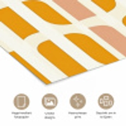 Geometrisch - Patroon - Geel - Roze poster papier klein 62 -closeup_NL
