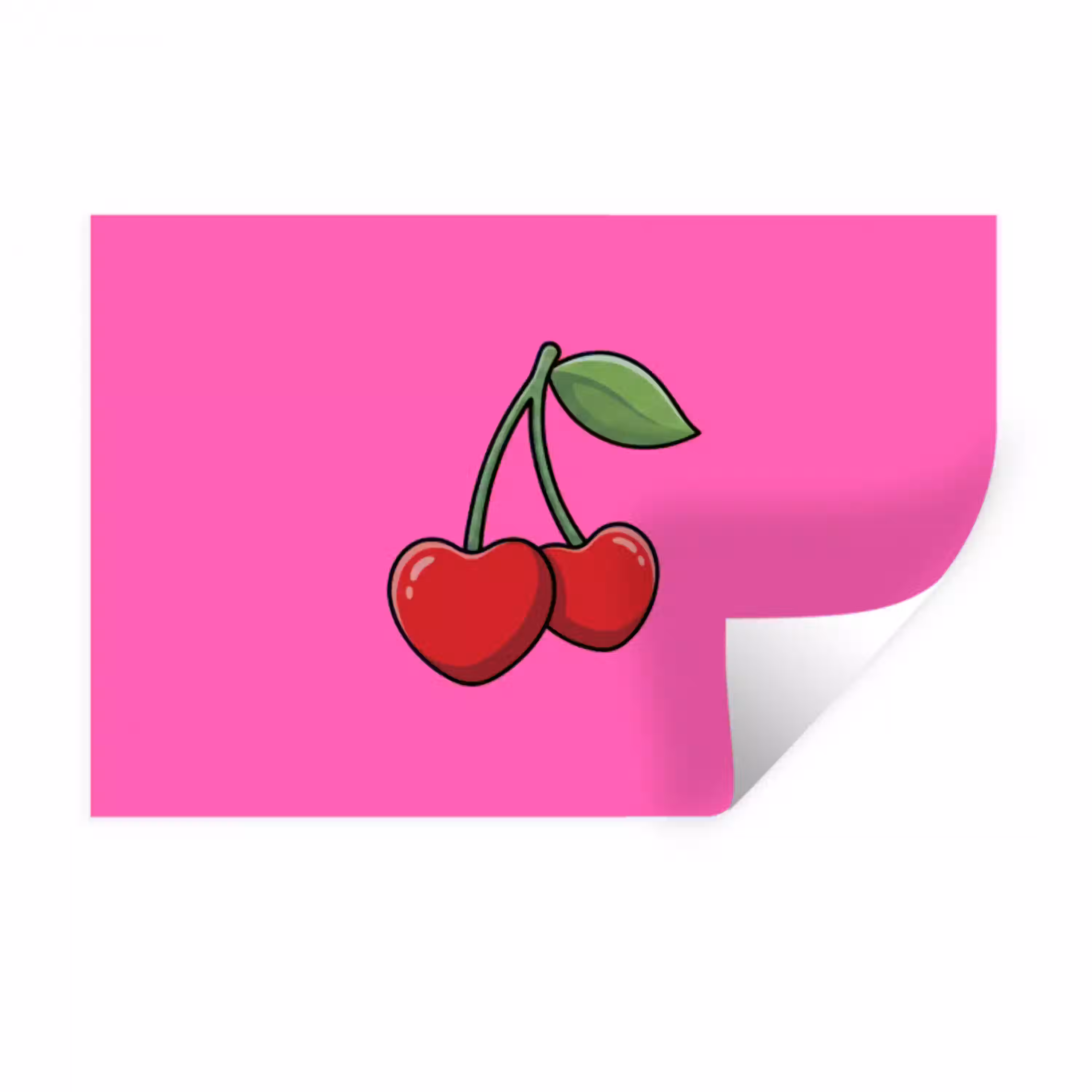 Kers - Roze - Fruit Muursticker klein -3d
