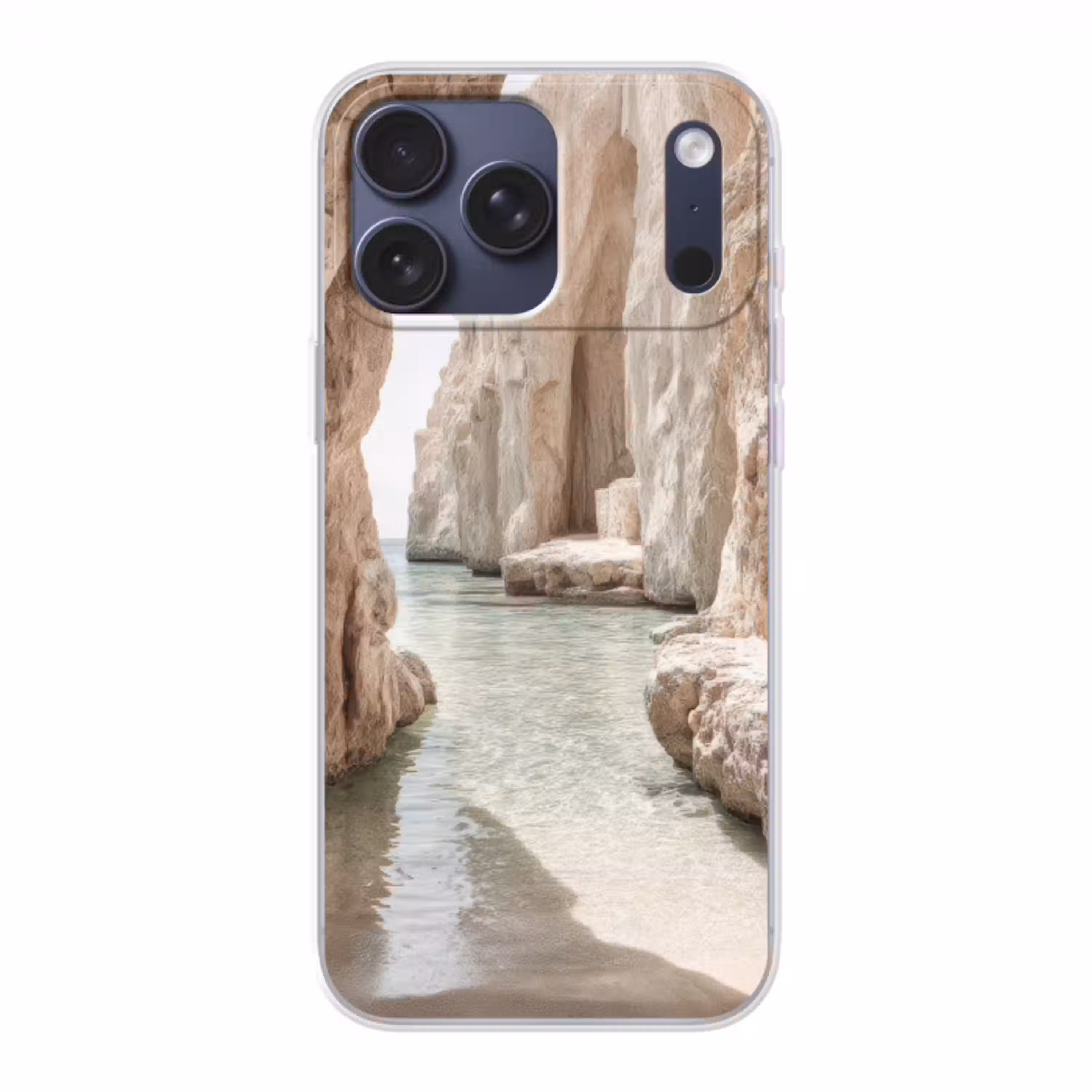 Rotsen - Zee - Zand - Kloof Telefoonhoesje iPhone 17 Pro Max klein -3d