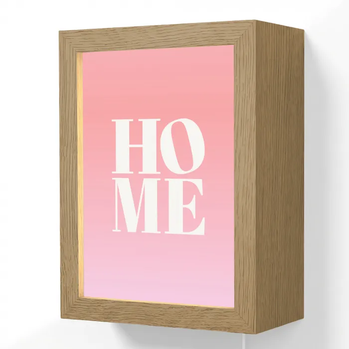 Home - Letters - Groot - Roze Light Box met kabel (Wandlamp) klein -3d