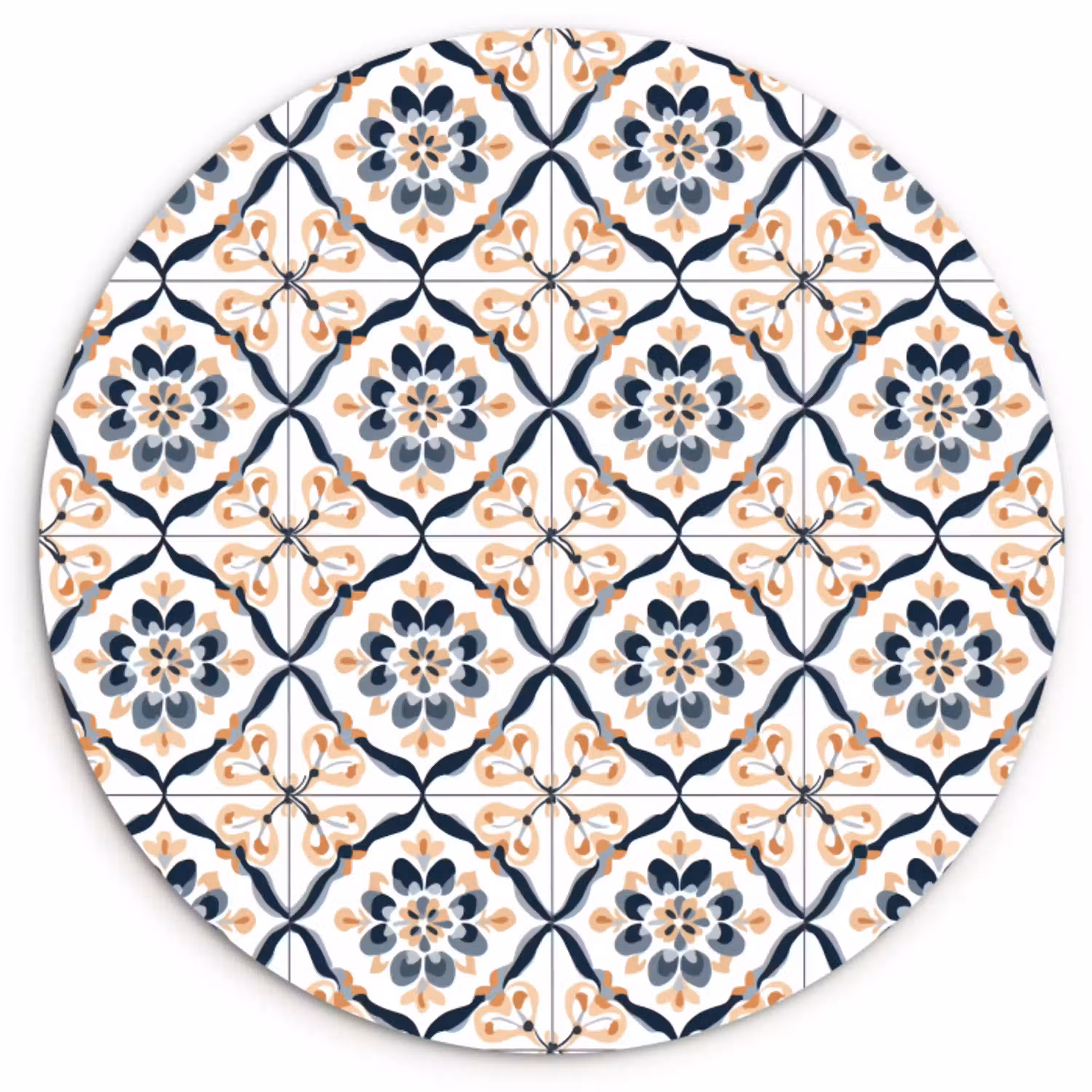 Bladvorm - Patroon - Kleurrijk Wandcirkel kunststof plaat 5mm dik klein 188 -3d