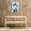 Tulpen - Blauw - Bladeren Tuinposter op houten frame 2 cm dik klein -sfeer4