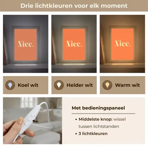 Oranje - Gebroken wit - Nice Light Box met kabel (Tafellamp) klein -USP_lichtkleurNL