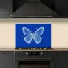 Vlinder - Wit - Getekend - Stippen keuken achterwand spatscherm klein -sfeer1