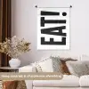 Decoratie - Eten - Zwart - Wit Wandkleed katoen klein -sfeer1