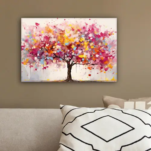 Aquarel - Boom - Kunst - Abstract canvas 2cm klein -sfeer3