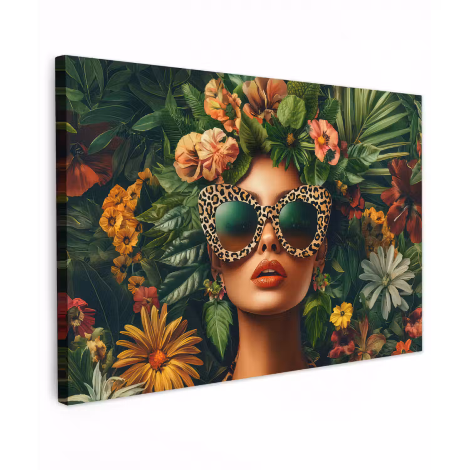Outdoor Canvas Print - Woman - Panther print - Jungle - Nature - Luxury