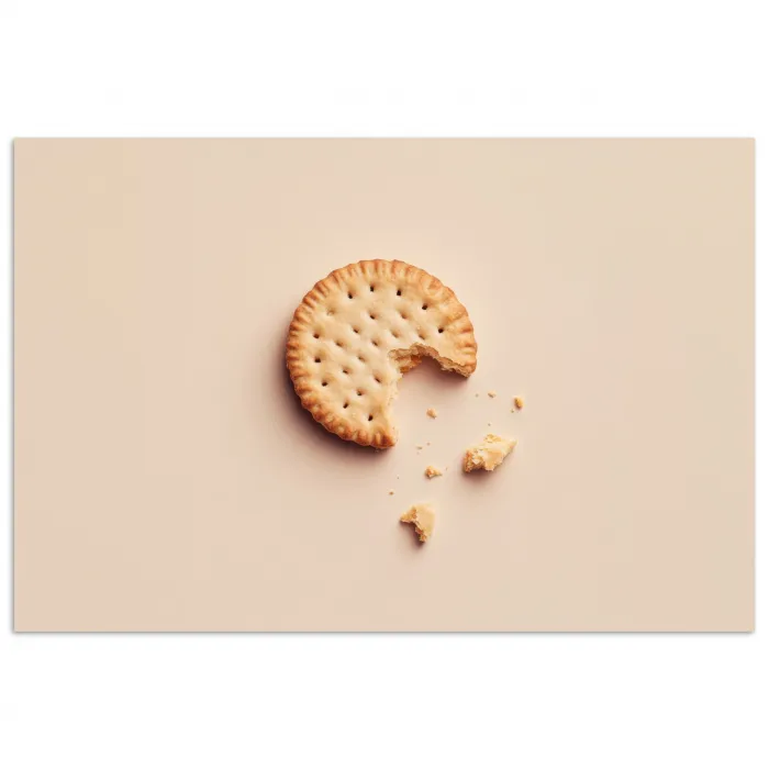 Koekje - Kruimels - beige poster papier klein -3d