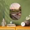 Wijn - Glazen - Druiven - Wijngaard Wandcirkel Ovaal Forex klein -sfeer2