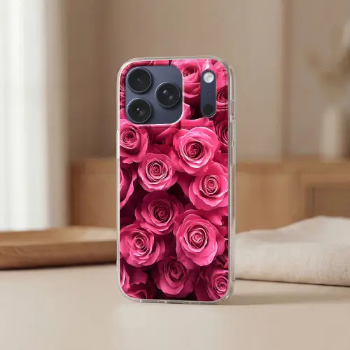 Rozen - Pink - Bloem Telefoonhoesje iPhone 17 Pro klein -sfeer2