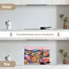 Witte bergtop - Modern - Kleurrijk keuken achterwand spatscherm klein -voor_na_NL
